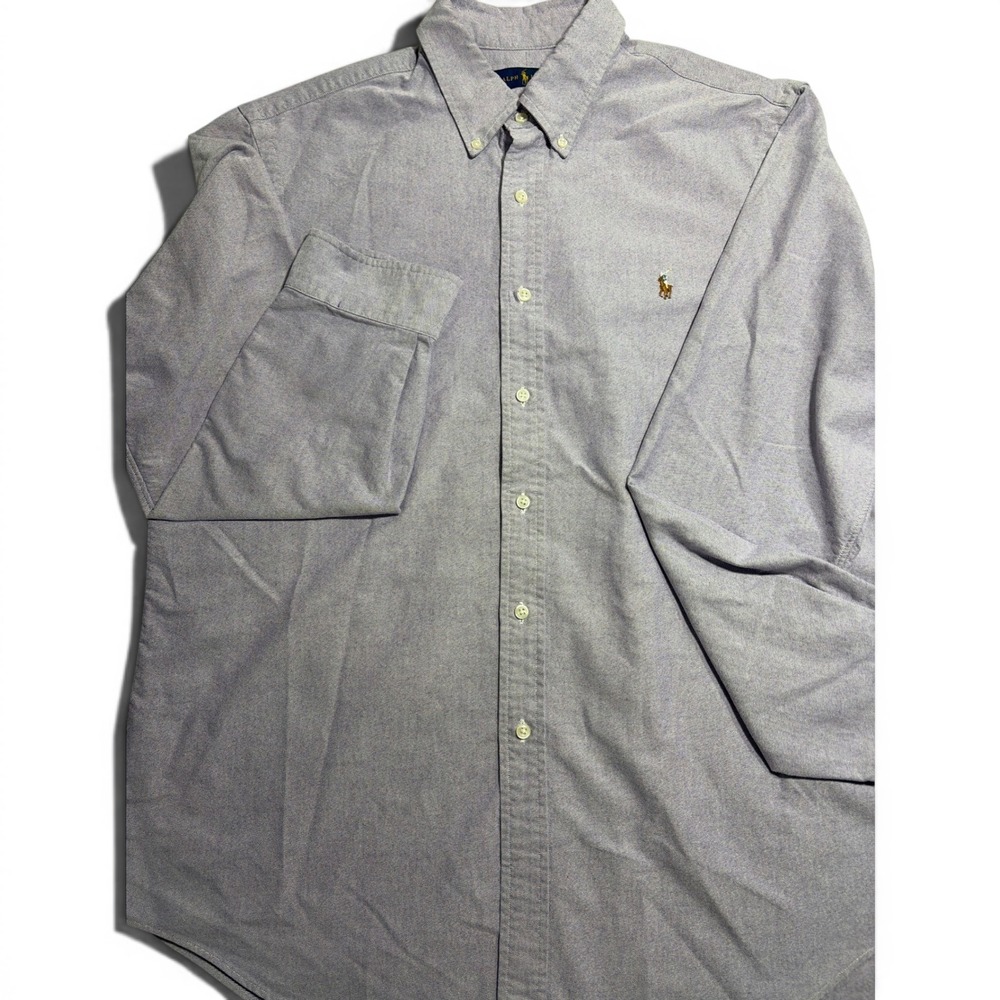 Ralph Lauren Mens XL Oxford Button Down Shirt Light Purple Long Sleeve Pony Logo